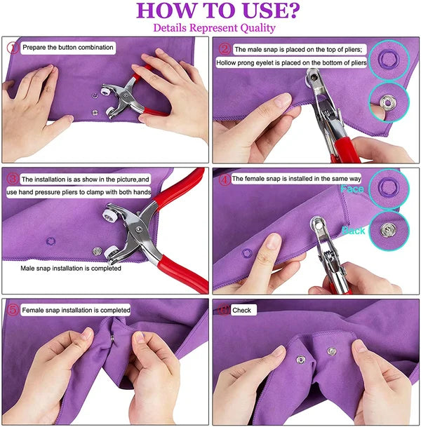 Fecho metálico para botões de vestuário + 🎁 Presente Grátis: Mini alisador de cabelo