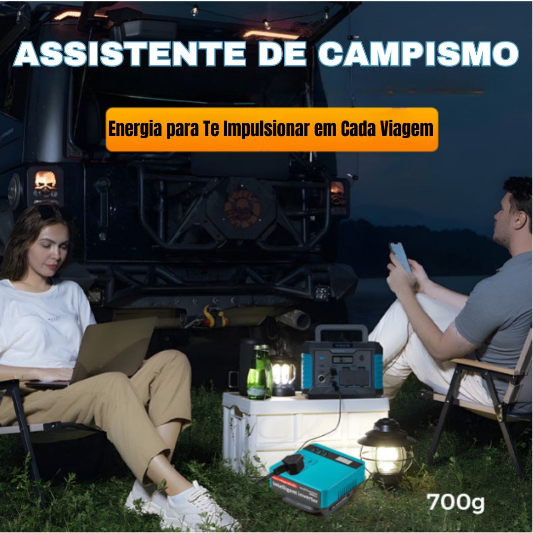 Banco de potência inversor de bateria de lítio com conversão de voltagem inteligente multifuncional + Presente Grátis: Recetor de TV Digital HD 🎁
