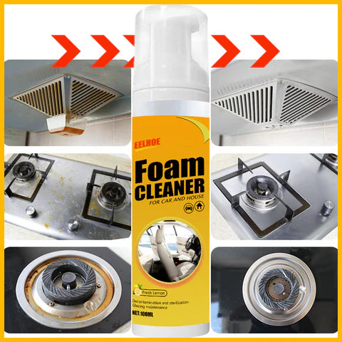 Espuma de Limpeza Fresh Foam - Desengordurante Multiusos para Casa e Carro + Presente Grátis🎁: 4 Panos de Limpeza Mágicos