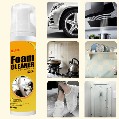 Espuma de Limpeza Fresh Foam - Desengordurante Multiusos para Casa e Carro + Presente Grátis🎁: 4 Panos de Limpeza Mágicos
