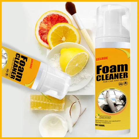 Espuma de Limpeza Fresh Foam - Desengordurante Multiusos para Casa e Carro + Presente Grátis🎁: 4 Panos de Limpeza Mágicos