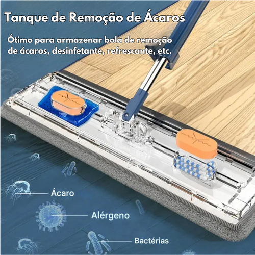 Mopa Plana XL com Rotação 360°: Limpeza Rápida e Perfeita! + Presente Grátis🎁: 4 Panos de Limpeza Mágicos