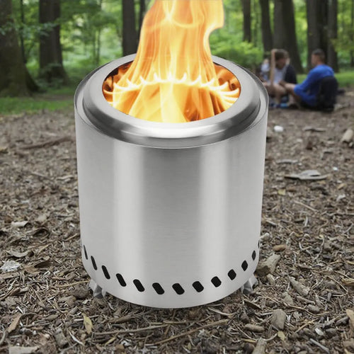 Fogão de mesa portátil para pátio exterior Mesa em aço inoxidável sem fumo Lareira