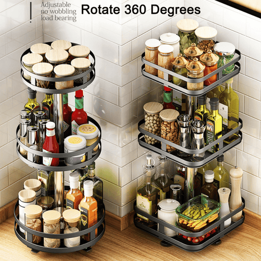 O suporte de arrumação rotativo a 360° pode ser utilizado em qualquer cenário.