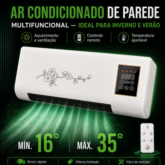 🎁 Ar condicionado de parede versátil para aquecimento e arrefecimento