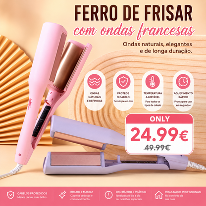 Ferro de frisar com ondas francesas